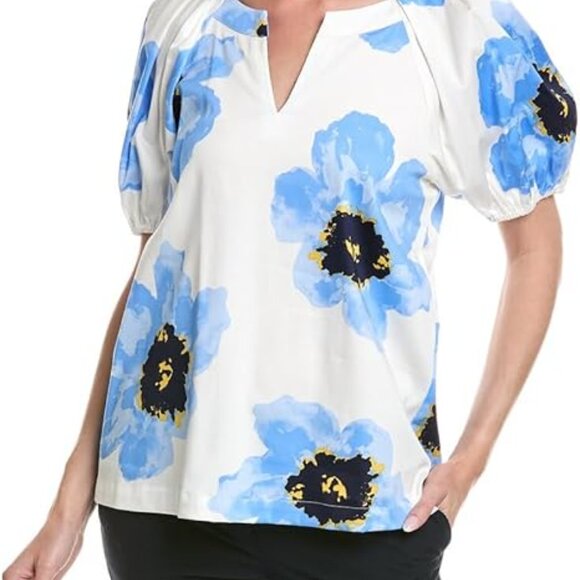 Anne Klein White Floral Poppy Blouse NWT - Picture 2 of 11